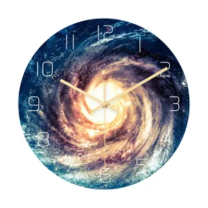 Modern Acrylic Starry Sky Wall Clock Silent Sweep Movement Decorative Round Clock For Living Room Bedroom Home Decor
