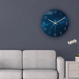 Reloj de pared universo cielo estrellado acrílico movimiento silencioso decoración