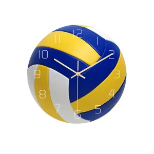 Volleyball wall clock silent acrylic sports clock for bedroom living room decor 30cm