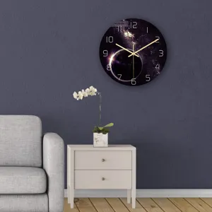Reloj de pared acrilico cielo estrellado universo creativo movimiento silencioso dormitorio