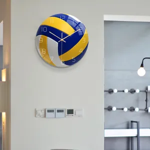 Volleyball Wall Clock Silent Acrylic Sports Clock Decorative Clock for Bedroom Living Room