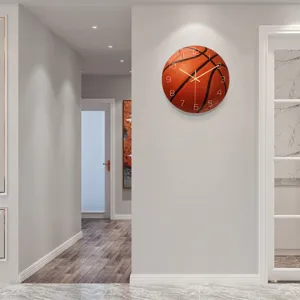 Basketball wall clock silent acrylic modern decorative clock for living room bedroom home decor