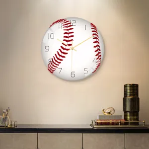 Baseball Wanduhr Acryl leises Uhrwerk Wohnzimmer Heimdeko moderne Dekoration