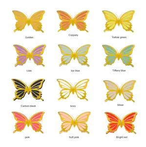 3D metallic hollow butterfly wall stickers color variants detail display and multiple color options.