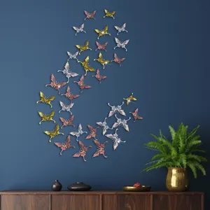 3D metallic hollow butterfly wall stickers for living room bedroom home background decor.