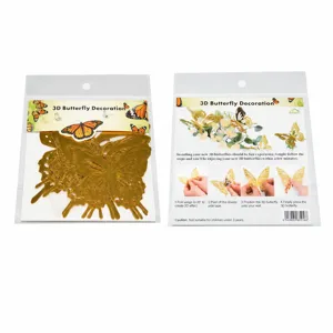 3D gold hohle Schmetterling Wandaufkleber Heimdekoration 12 Stk. Metallische Aufkleber