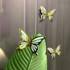 3D metallic hollow butterfly wall stickers, double layer decor for room and wall display.