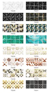 Marmor und geometrische Fliesenaufkleber Katalog, wasserdichte Boden und Wand Deko Aufkleber.