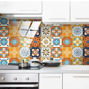 Adesivi murali piastrelle marocchine cucina paraschizzi impermeabile decorativo