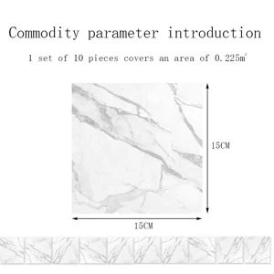 Marble pattern tile sticker, 15x15cm waterproof wall tile sticker for home decor.