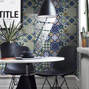 Adesivo per piastrelle marocchine carta da parati geometrica impermeabile decorazione