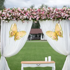 3D layered hollow pearlescent paper butterfly wall sticker for wedding party holiday decor detail view