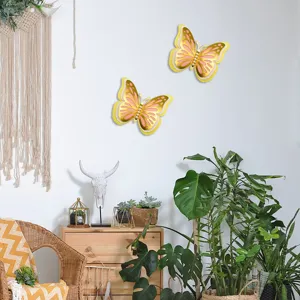 3D pearl hollow butterfly wall stickers for home and wedding decor, elegant gold pink style.