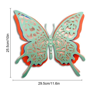 3D hollow butterfly wall sticker four-layer pearlescent paper wedding holiday decor.
