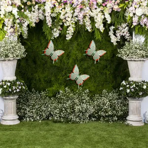 3D hollow butterfly wall stickers scene detail shot pearl paper wedding party decor backdrop