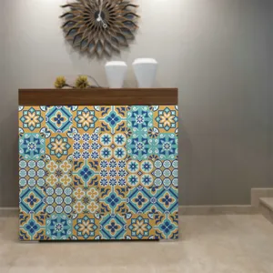 Adhesivo de azulejo marroquí autoadhesivo adhesivo de pared retro decoración muebles