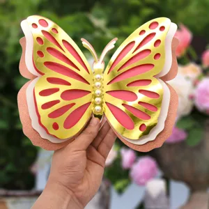 3D hollow butterfly wall sticker four layer decorative butterfly for home wedding party
