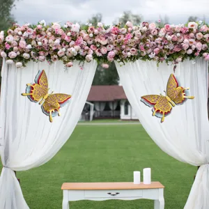 3D hollow butterfly wall stickers, 4-layer pearlescent paper wedding party decor detail shot.