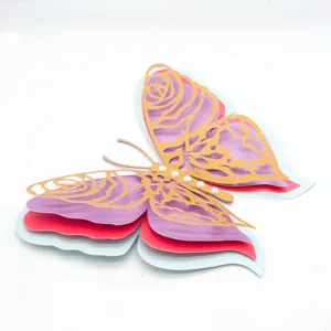 3D Layered Hollow Pearl Paper Butterfly Wall Sticker Wedding Party Home Decor Set for Wall