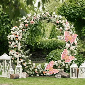3D hollow pearl paper butterfly wall stickers for wedding party and holiday home decor.