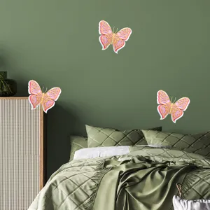 3D 4-Layer Hollow Pearl Paper Butterfly Wall Stickers for Home Wedding Party Decor