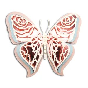 3D four-layer hollow pearl paper butterfly wall sticker for wedding and holiday decor.