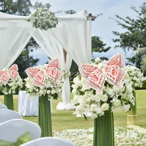 3D 4-layer hollow butterfly wall stickers, pearlescent paper wedding party festival decor.