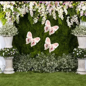 3D layered hollow pearl paper butterfly wall stickers for wedding and party decoration.
