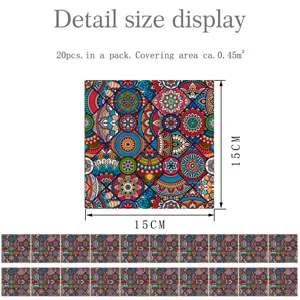 Adesivi per piastrelle 15x15cm carta da parati autoadesiva impermeabile 20pz pacco decoro