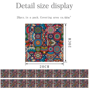 Adesivi per piastrelle marocchine autoadesivi impermeabili carta da parati 20x20cm