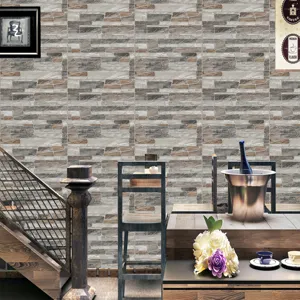 Carta da parati adesiva effetto pietra mattone adesivo murale cucina soggiorno dettaglio.
