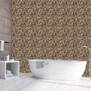 Carta da parati adesiva motivo ciottoli adesivo murale per bagno e decorazione casa.