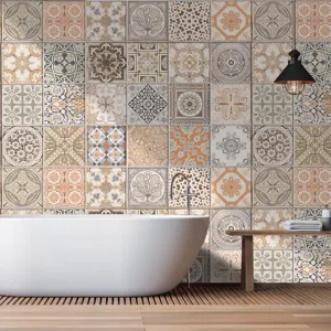 Adesivi per piastrelle con motivo vintage per la decorazione della parete di cucina e bagno.