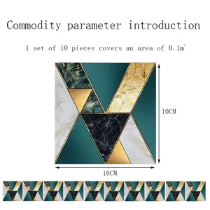 Geometric marble crystal tile sticker 10x10cm waterproof wall sticker for home decor