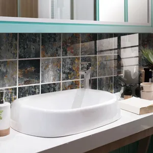 Wasserdichter Kristallfliesenaufkleber Wand Boden Dekor selbstklebend modern Badezimmer