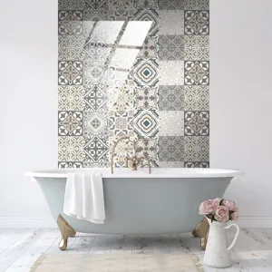 Adesivo per piastrelle in porcellana di cristallo impermeabile paraschizzi bagno cucina