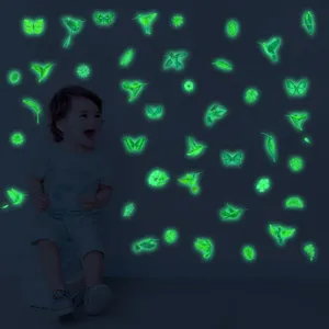 Stickers muraux luminescents colibri papillon autocollants phosphorescents chambre