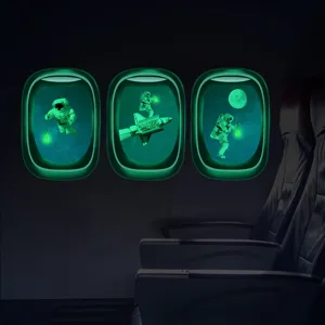 Stickers muraux hublot avion luminescents espace astronaute PVC deco chambre enfant