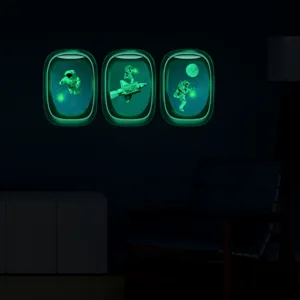 Stickers muraux lumineux de l'espace design hublot d'avion pour decoration chambre.