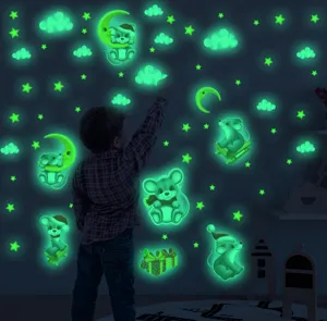 Autocollants muraux luminescents etoiles et souris pour decor de chambre d'enfant detail