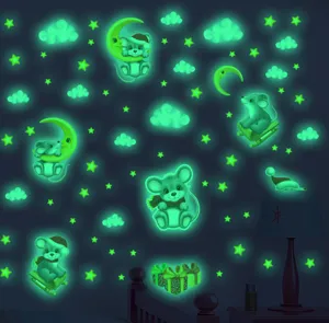 Autocollants muraux lumineux souris étoile chambre enfant décoration phosphorescent