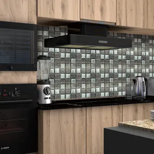 3D autocollant de carreaux de mosaïque pour dosseret de cuisine bricolage étanche autocollant