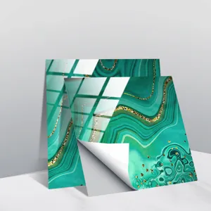 Green malachite tile sticker crystal floor wall sticker detail view waterproof peel stick