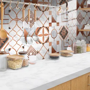 Waterproof tile sticker geometric kitchen wall decor self-adhesive crystal film peel stick