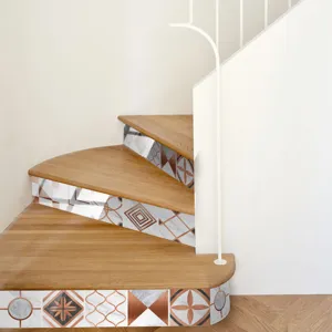 Waterproof stair tile stickers self adhesive geometric peel and stick wall decals for home decor.