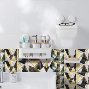 Waterproof crystal tile stickers geometric marble wall stickers for kitchen bathroom decor