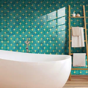 Wasserdichter Kristallfliesenaufkleber für moderne Badezimmer Wand und Boden Dekoration
