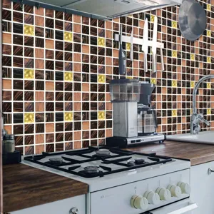 Self-adhesive mosaic tile sticker kitchen backsplash waterproof wall paper decor new
