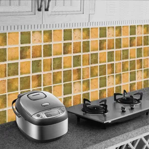 Waterproof self-adhesive kitchen mosaic tile sticker, decorative wall paper for home.