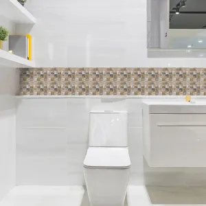 Self-adhesive mosaic tile sticker matte film wall decor for kitchen bathroom renovation